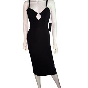 Again by Free People Black Midi Dress